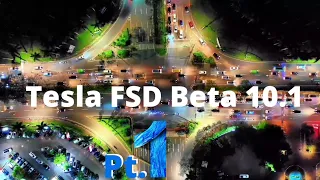 (Tesla FSD Beta 10.1) Part 1▷ Test stopping, giving way & left turns. Tesla pure vision beta testing