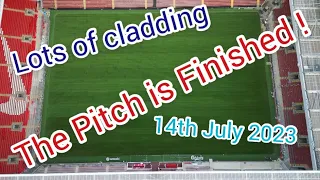 Anfield Road Expansion - The Pitch is Finished - Liverpool FC - 14th July 2023