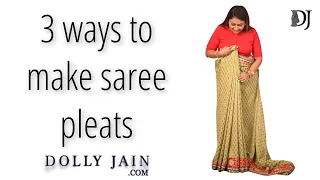 Perfect pleats made easy | How to pleat a saree for beginners | Dolly Jain saree draping hacks
