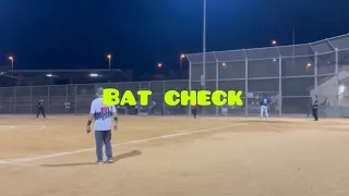 Monday Night Softball- Brown Bombers Vs Syndicate playoff game. (Illegal bat used)