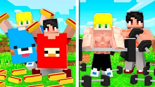 KASS e KR SOBREVIVERAM de GORDO até FORTE no Minecraft!