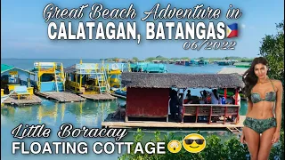 LITTLE BORACAY ISLAND, CALATAGAN BATANGAS, PHILIPPINES 🇸🇽BEACH TOUR in Floating Cottage [4K] WOW🌞