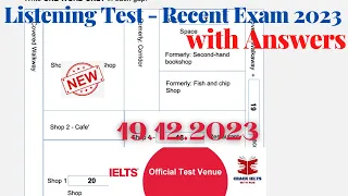 IELTS Listening Actual Test  2023 with Answers | 19.12.2023