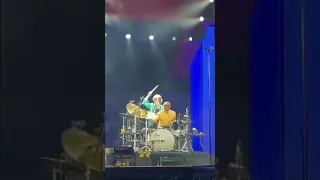 Mick Jagger playing drums with Steve Jordan - 2021 No Filter Tour - Jumpin' Jack Flash