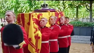 The Queen's Coffin Solemnly Taken into Westminster