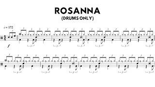 Master Jeff Porcaro's Drumming: 'Rosanna' Full Transcription (Drums Only) 🥁