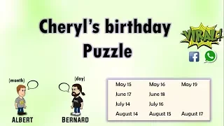 Cheryl's Birthday Puzzle || Brilliant Viral Puzzle on Facebook and WhatsApp