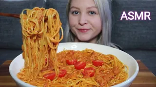 ASMR CREAMY TOMATO PASTA *Big Bites* Eating Sounds No Talking