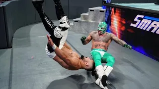 Rey mysterio vs andrade 2 out of 3 falls match wwe smackdown 1/22/2019