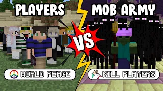 Minecraft but the MOB ARMY ATTACKS THE PLAYERS...