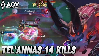 TEL'ANNAS GAMEPLAY | 14 KILLS - ARENA OF VALOR