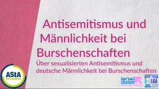 Veranstaltung "Antisemitismus und Männlichkeit bei Burschenschaften" mit Veronika Kracher