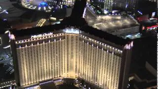 Monte Carlo Hotel Resort and Casino Las Vegas Aerial View at Night Video Footage on Helicopter Tour