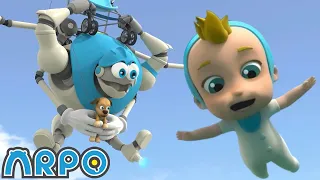 Baby is Flying!!! - Stop that Dog! | ARPO The Robot | Robot Cartoons for Kids | Moonbug Kids