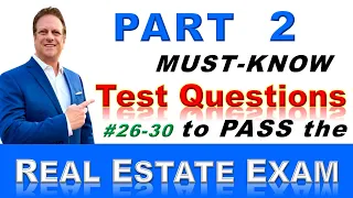 Part 2. REAL ESTATE EXAM Practice Test Questions  #26-30  How to Pass the Real Estate Test  #realtor