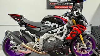 MIVV Delta Race vs OEM Exhaust on 2023 Aprilia Tuono Factory V4 1100 - www.cbcmoto.com