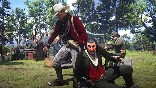 Singing Arthur throws Dutch out of the camp