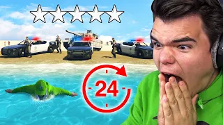 Surviving A 5 STAR WANTED LEVEL For 24 HOURS In GTA 5!