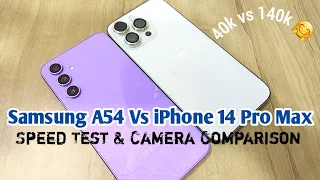 Samsung A54 vs iPhone 14 Pro Max Speed Test & Camera Comparison 📷