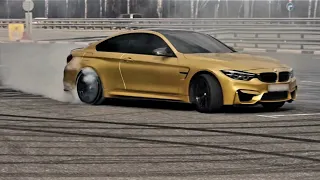 Night Lovell - Dark Light / GOLD BMW M4 Drifting / 4K Video