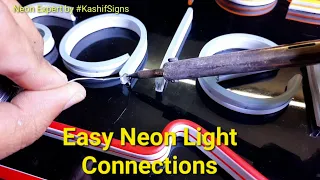 Flexible Neon Light wires Connection Training. Easy Neon Wiring. How to Connect Wire with Neon