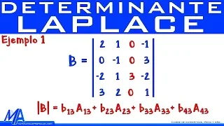 Determinante de 4x4 teorema - regla de Laplace | Ejemplo 1