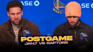 Warriors/Raptors Postgame, Steph, Klay, TJD, Coach Kerr Reactions | Jan 7, 2024