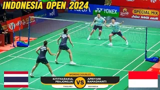 Jongkolphan Kititharakul/Rawinda Prajongjai vs Apriyani/Ramadhanti | Indonesia Open 2024 Badminton