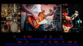 PARE KO ERASERHEADS BASS & DRUM Backing tracks COVER WITH LYRICS & CHORDS Guitar Play Along