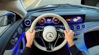 2021 E-CLASS Driving! New E-Class Interior Ambiente +200KM/H AUTOBAHN Run! E400d Coupe