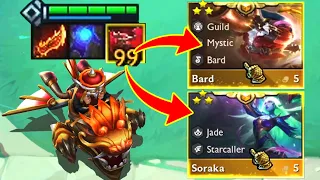 S7 Bard + Soraka 3 Star ⭐⭐⭐ via Gold Printer Item "Draven's Axe" | TFT Set 7: Dragonlands