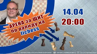 Арена за щит по рапиду на lichess. 14.04.2022, 20.00. Игорь Немцев. Шахматы [RU] lichess.org