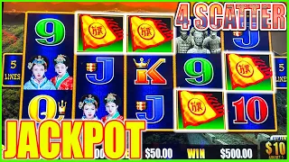 Finally 4 Scatter JACKPOT on $50 BET! High Limit Golden Century Dragon Link Slot Machine