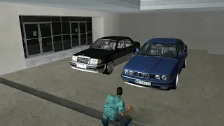 GTA Vice City-Mercedes W124 E500 vs BMW 525i E34