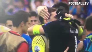 Casillas & Buffon Emotional Hug   Italy vs Spain 2 0   UEFA EURO 2016 #Respect