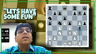 Anand Sacrifices Exchange To Have Fun! 5-time World Champion Vishy Anand Banter Blitz