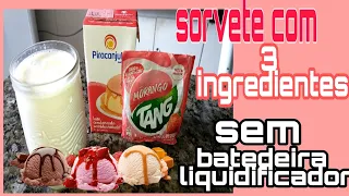 como fazer sorvete caseiro - sem batedeira e sem liquidificador- Receitas simples #sorvetecaseiro