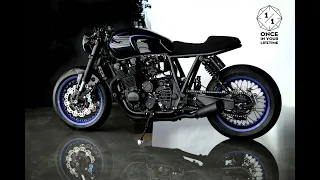 Yamaha XJR1300 by UNIKAT premiere DAY / custom cafe racer on Mikuni carbs handcrafted exhaust & more