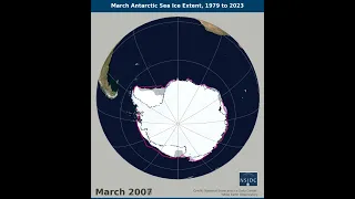 March Antarctic Sea Ice Extent 1979 to 2023