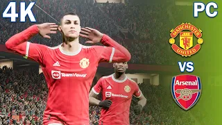 eFootball 2022 - Manchester United vs Arsenal - Gameplay Full Match  [4K 144FPS]