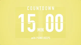 15 Minutes Countdown Timer Flip Clock / + Piano Beeps 🎹
