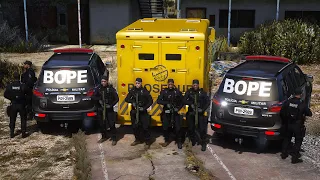 TROCA DE T1ROS com ASS@LTANTES de CARRO FORTE - BOPE 💀 PMCE GTA 5 POLICIAL