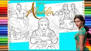 Disney Aladdin Live Action - Disney Princess Jasmine & Prince Ali Coloring Pages for kids