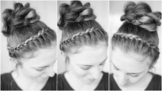 Crown Braid Pull Through Bun Hair Tutorial | Dance Hair |  Braidsandstyles12