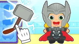 BABY ALEX Dresses up as Thunder God from Superheroes 💥 Gameplay Videos for Kids
