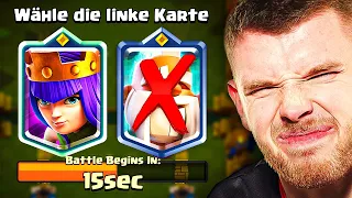 😱❌NUR LINKE KARTEN WÄHLEN im Champion-Auswahlkampf... (maximales Pech) | Clash Royale Deutsch