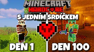 Přežil Jsem 100 Dní S JEDNÍM Srdíčkem V Minecraft HARDCORU...