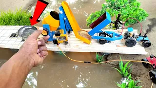 diy tractor making miniature Concrete bridge part 2 | diy tractor | water pump @KeepVilla