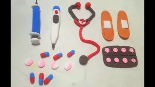 How to make play doh toy doctor tools & supplies fun &easy Diy play dough art.#doctorset #littlestep