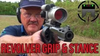 How to shoot a Revolver with world record shooter, Jerry Miculek! (handgun grip & stance)